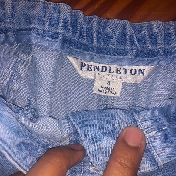 Pendleton 100% Tencel Soft Baby Blue Pull On Jeans Size 4 - Picture 3 of 8